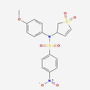 molecular formula C17H16N2O7S2 B2736657 N-(1,1-dioxo-2,3-dihydrothiophen-3-yl)-N-(4-methoxyphenyl)-4-nitrobenzenesulfonamide CAS No. 433307-76-7