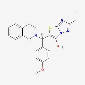 molecular formula C23H24N4O2S B2736659 2-ethyl-5-[(4-methoxyphenyl)(1,2,3,4-tetrahydroisoquinolin-2-yl)methyl]-[1,2,4]triazolo[3,2-b][1,3]thiazol-6-ol CAS No. 898350-05-5