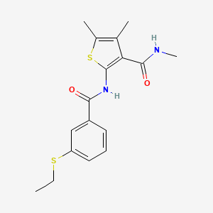 molecular formula C17H20N2O2S2 B2736663 2-(3-(ethylthio)benzamido)-N,4,5-trimethylthiophene-3-carboxamide CAS No. 886914-45-0