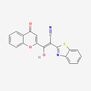 molecular formula C19H10N2O3S B2736667 (E)-2-(benzo[d]thiazol-2(3H)-ylidene)-3-oxo-3-(4-oxo-4H-chromen-2-yl)propanenitrile CAS No. 361478-90-2