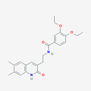 molecular formula C24H28N2O4 B2736675 N-[2-(6,7-dimethyl-2-oxo-1H-quinolin-3-yl)ethyl]-3,4-diethoxybenzamide CAS No. 851096-39-4