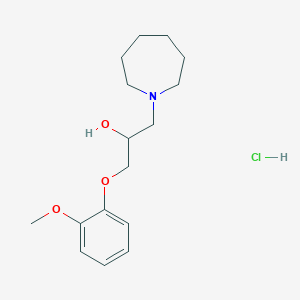 molecular formula C16H26ClNO3 B2736682 1-(Azepan-1-yl)-3-(2-methoxyphenoxy)propan-2-ol hydrochloride CAS No. 1185712-05-3