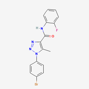 molecular formula C16H12BrFN4O B2736684 1-(4-bromophenyl)-N-(2-fluorophenyl)-5-methyl-1H-1,2,3-triazole-4-carboxamide CAS No. 866866-74-2