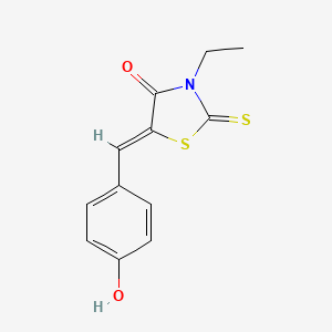 molecular formula C12H11NO2S2 B2736694 (5Z)-3-ethyl-5-(4-hydroxybenzylidene)-2-thioxo-1,3-thiazolidin-4-one CAS No. 23509-46-8