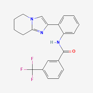 molecular formula C21H18F3N3O B2736696 N-(2-(5,6,7,8-tetrahydroimidazo[1,2-a]pyridin-2-yl)phenyl)-3-(trifluoromethyl)benzamide CAS No. 2034567-01-4