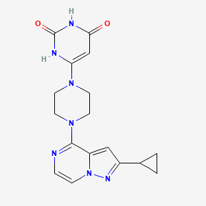 6-(4-(2-cyclopropylpyrazolo[1,5-a]pyrazin-4-yl)piperazin-1-yl)pyrimidine-2,4(1H,3H)-dione
