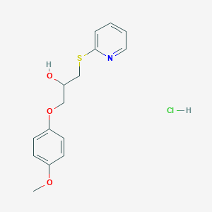 molecular formula C15H18ClNO3S B2736702 1-(4-Methoxyphenoxy)-3-(pyridin-2-ylthio)propan-2-ol hydrochloride CAS No. 1185689-56-8