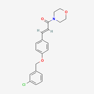molecular formula C20H20ClNO3 B2736707 (E)-3-{4-[(3-chlorobenzyl)oxy]phenyl}-1-morpholino-2-propen-1-one CAS No. 477871-23-1