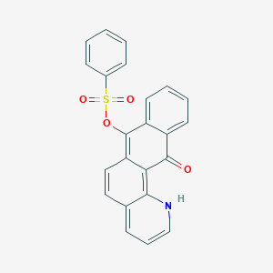 molecular formula C23H15NO4S B273671 12-Hydroxynaphtho[2,3-h]quinolin-7-yl benzenesulfonate 