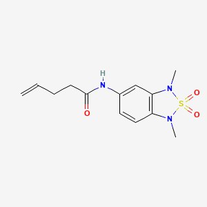 molecular formula C13H17N3O3S B2736712 N-(1,3-二甲基-2,2-二氧代-1,3-二氢苯并[c][1,2,5]噻二唑-5-基)戊-4-烯酰胺 CAS No. 2034544-31-3