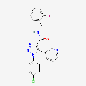 molecular formula C21H15ClFN5O B2736715 1-(4-chlorophenyl)-N-(2-fluorobenzyl)-5-(pyridin-3-yl)-1H-1,2,3-triazole-4-carboxamide CAS No. 1207027-43-7