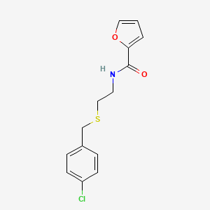 N-[2-[(4-chlorophenyl)methylsulfanyl]ethyl]furan-2-carboxamide