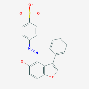 molecular formula C21H14N2O5S-2 B273674 4-[(2-Methyl-5-oxido-3-phenyl-1-benzofuran-4-yl)diazenyl]benzenesulfonate 
