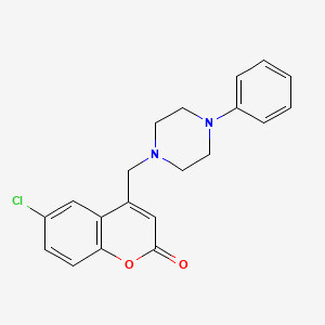 molecular formula C20H19ClN2O2 B2736745 6-Chloro-4-[(4-phenylpiperazin-1-yl)methyl]chromen-2-one CAS No. 902043-94-1