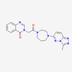 molecular formula C21H22N8O2 B2736749 3-[2-[4-(3-Methyl-[1,2,4]triazolo[4,3-b]pyridazin-6-yl)-1,4-diazepan-1-yl]-2-oxoethyl]quinazolin-4-one CAS No. 2309748-37-4