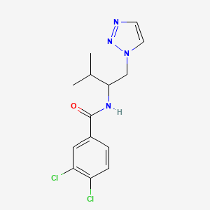 molecular formula C14H16Cl2N4O B2736753 3,4-二氯-N-(3-甲基-1-(1H-1,2,3-三唑-1-基)丁-2-基)苯甲酰胺 CAS No. 2034561-88-9
