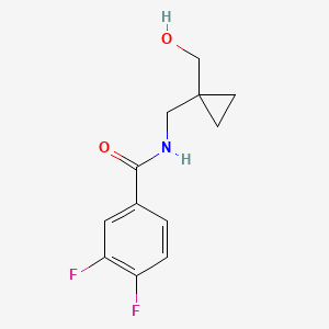 molecular formula C12H13F2NO2 B2736772 3,4-difluoro-N-((1-(hydroxymethyl)cyclopropyl)methyl)benzamide CAS No. 1257553-46-0