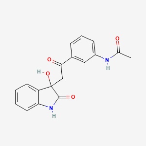 molecular formula C18H16N2O4 B2736776 N-{3-[2-(3-羟基-2-氧代-2,3-二氢-1H-吲哚-3-基)乙酰]苯基}乙酰胺 CAS No. 341020-65-3