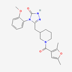molecular formula C22H26N4O4 B2736779 3-((1-(2,5-二甲基呋喃-3-甲酰)哌啶-3-基甲基)-4-(2-甲氧基苯基)-1H-1,2,4-三唑-5(4H)-酮 CAS No. 2034475-93-7