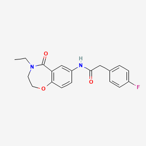 N-(4-ethyl-5-oxo-2,3,4,5-tetrahydrobenzo[f][1,4]oxazepin-7-yl)-2-(4-fluorophenyl)acetamide