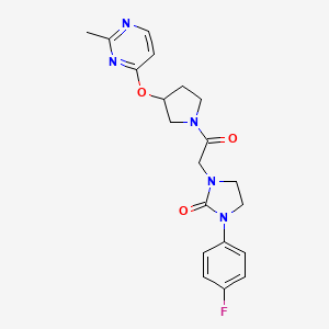 1-(4-Fluorophenyl)-3-(2-{3-[(2-methylpyrimidin-4-yl)oxy]pyrrolidin-1-yl}-2-oxoethyl)imidazolidin-2-one