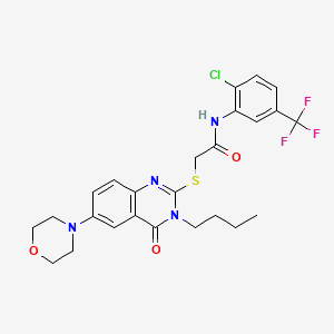 2-(3-butyl-6-morpholin-4-yl-4-oxoquinazolin-2-yl)sulfanyl-N-[2-chloro-5-(trifluoromethyl)phenyl]acetamide