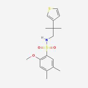 molecular formula C17H23NO3S2 B2736789 2-甲氧基-4,5-二甲基-N-(2-甲基-2-(噻吩-3-基)丙基)苯磺酰胺 CAS No. 2319896-60-9