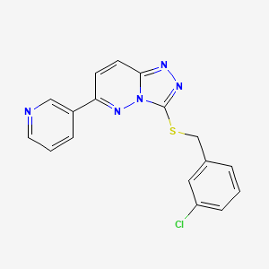 molecular formula C17H12ClN5S B2736790 3-[(3-Chlorophenyl)methylsulfanyl]-6-pyridin-3-yl-[1,2,4]triazolo[4,3-b]pyridazine CAS No. 891109-50-5