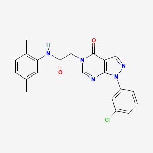 molecular formula C21H18ClN5O2 B2736796 2-[1-(3-chlorophenyl)-4-oxopyrazolo[3,4-d]pyrimidin-5-yl]-N-(2,5-dimethylphenyl)acetamide CAS No. 887457-73-0