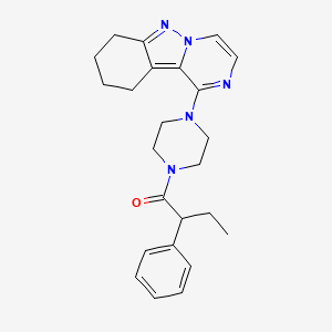 molecular formula C24H29N5O B2736800 2-Phenyl-1-(4-(7,8,9,10-tetrahydropyrazino[1,2-b]indazol-1-yl)piperazin-1-yl)butan-1-one CAS No. 2034446-12-1
