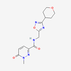 1-methyl-6-oxo-N-((3-(tetrahydro-2H-pyran-4-yl)-1,2,4-oxadiazol-5-yl)methyl)-1,6-dihydropyridazine-3-carboxamide