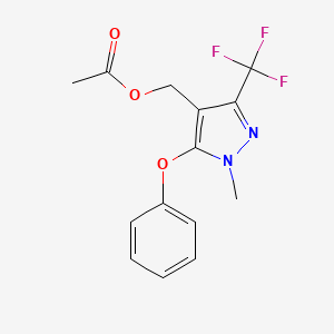 [1-methyl-5-phenoxy-3-(trifluoromethyl)-1H-pyrazol-4-yl]methyl acetate