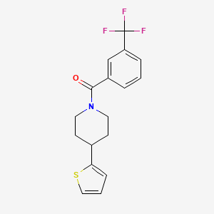 molecular formula C17H16F3NOS B2736824 (4-(Thiophen-2-yl)piperidin-1-yl)(3-(trifluoromethyl)phenyl)methanone CAS No. 1396717-74-0