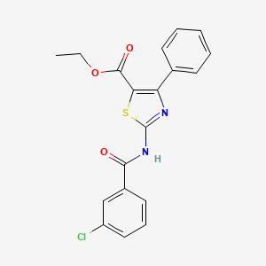 molecular formula C19H15ClN2O3S B2736836 Ethyl 2-(3-chlorobenzamido)-4-phenylthiazole-5-carboxylate CAS No. 312605-01-9