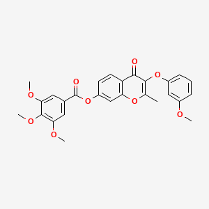 molecular formula C27H24O9 B2736845 3-(3-methoxyphenoxy)-2-methyl-4-oxo-4H-chromen-7-yl 3,4,5-trimethoxybenzoate CAS No. 637749-06-5