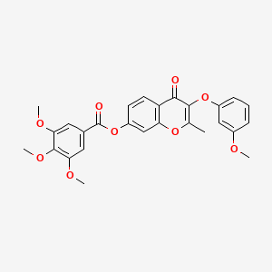 3-(3-methoxyphenoxy)-2-methyl-4-oxo-4H-chromen-7-yl 3,4,5-trimethoxybenzoate