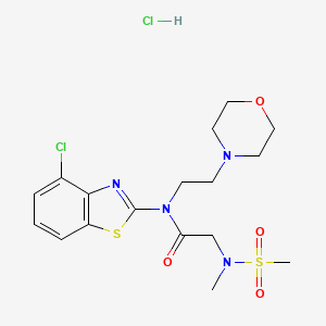 molecular formula C17H24Cl2N4O4S2 B2736848 N-(4-chlorobenzo[d]thiazol-2-yl)-2-(N-methylmethylsulfonamido)-N-(2-morpholinoethyl)acetamide hydrochloride CAS No. 1396877-51-2