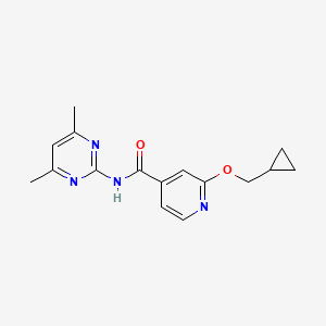 molecular formula C16H18N4O2 B2736850 2-(cyclopropylmethoxy)-N-(4,6-dimethylpyrimidin-2-yl)isonicotinamide CAS No. 2034358-93-3