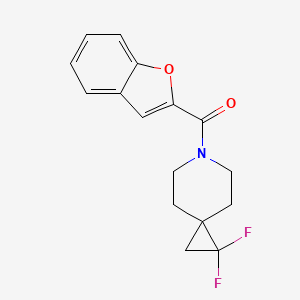 molecular formula C16H15F2NO2 B2736854 6-(1-苯并呋喃-2-甲酰)-1,1-二氟-6-氮杂螺[2.5]辛烷 CAS No. 2097923-63-0