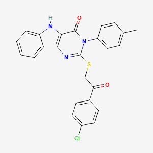 2-[2-(4-chlorophenyl)-2-oxoethyl]sulfanyl-3-(4-methylphenyl)-5H-pyrimido[5,4-b]indol-4-one