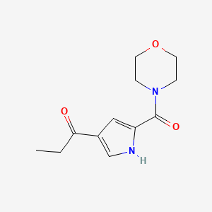 molecular formula C12H16N2O3 B2736859 1-[5-(morpholinocarbonyl)-1H-pyrrol-3-yl]-1-propanone CAS No. 303995-86-0