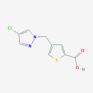 molecular formula C9H7ClN2O2S B2736866 4-[(4-chloro-1H-pyrazol-1-yl)methyl]thiophene-2-carboxylic acid CAS No. 1006485-93-3
