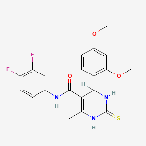 molecular formula C20H19F2N3O3S B2736867 N-(3,4-difluorophenyl)-4-(2,4-dimethoxyphenyl)-6-methyl-2-thioxo-1,2,3,4-tetrahydropyrimidine-5-carboxamide CAS No. 431056-91-6