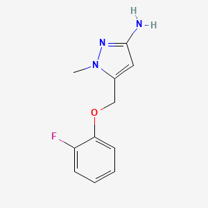 molecular formula C11H12FN3O B2736871 5-[(2-fluorophenoxy)methyl]-1-methyl-1H-pyrazol-3-amine CAS No. 1856068-69-3