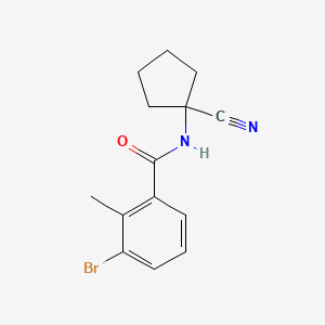 molecular formula C14H15BrN2O B2736874 3-bromo-N-(1-cyanocyclopentyl)-2-methylbenzamide CAS No. 1493219-78-5
