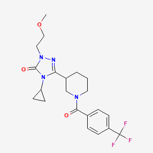 4-cyclopropyl-1-(2-methoxyethyl)-3-(1-(4-(trifluoromethyl)benzoyl)piperidin-3-yl)-1H-1,2,4-triazol-5(4H)-one
