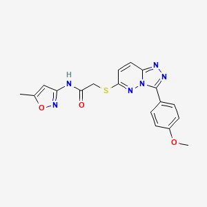 molecular formula C18H16N6O3S B2736885 2-((3-(4-甲氧基苯基)-[1,2,4]三唑并[4,3-b]吡啶-6-基)硫代)-N-(5-甲基异噁唑-3-基)乙酰胺 CAS No. 852376-76-2