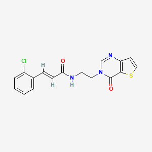 molecular formula C17H14ClN3O2S B2736886 (E)-3-(2-chlorophenyl)-N-(2-(4-oxothieno[3,2-d]pyrimidin-3(4H)-yl)ethyl)acrylamide CAS No. 1904607-99-3
