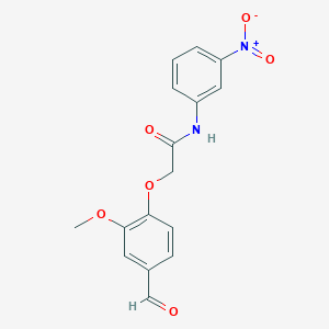 molecular formula C16H14N2O6 B2736890 2-(4-formyl-2-methoxyphenoxy)-N-(3-nitrophenyl)acetamide CAS No. 247592-76-3