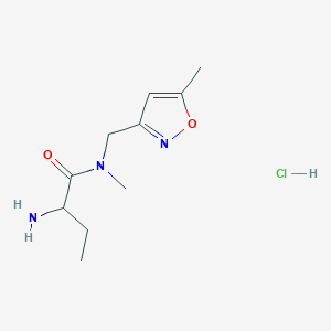 molecular formula C10H18ClN3O2 B2736892 2-amino-N-methyl-N-[(5-methyl-1,2-oxazol-3-yl)methyl]butanamide hydrochloride CAS No. 1423024-13-8